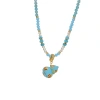 Hyacinth shak yin live burst esmalte goteo aceite azul calabaza colgante turquesa perlas collar mujer suéter cadena gargantilla Item Picture